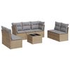 vidaXL 8 Piece Garden Sofa Set with Cushions Beige Poly Rattan