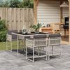 vidaXL 5 Piece Garden Dining Set with Cushions Light Grey Poly Rattan