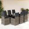 vidaXL 9 Piece Garden Bistro Set with Cushions Grey Poly Rattan