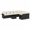 vidaXL 10 Piece Garden Sofa Set with Cushions Black Poly Rattan