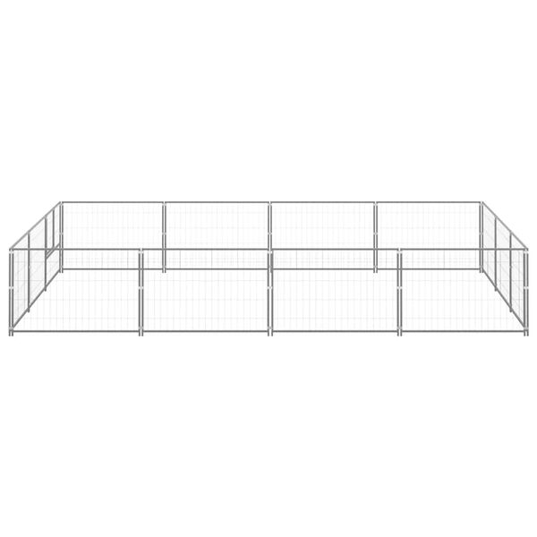 vidaXL Dog Kennel Silver 12 m&sup2; Steel