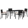 vidaXL Garden Dining Set 5 pcs Black Powder-Coated Steel