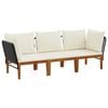 vidaXL 3 pcs Solid Acacia Wood & Rope Natural
