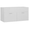 vidaXL Bathroom Furniture Set High Gloss White Engineered Wood