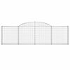 vidaXL Arched Gabion Baskets 4 pcs 300x30x80/100 cm Galvanised Iron