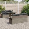 vidaXL Garden Sofa Set with Cushion 7 pcs Grey Poly Rattan