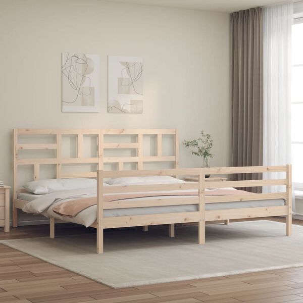 vidaXL Bed Frame without Mattress Super King Size Solid Wood