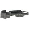 vidaXL 8 Piece Garden Lounge Set with Cushions Poly Rattan Grey