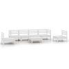 vidaXL 7 Piece Garden Lounge Set White Solid Pinewood