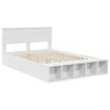 vidaXL Bed Frame with Shelf Manual White 150 x 200 cm Engineered Wood