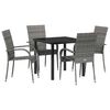 vidaXL Garden Dining Set 5 pcs Grey Powder-Coated Steel