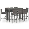 vidaXL 9 Piece Outdoor Bar Set with Anthracite Cushions Poly Rattan