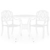 vidaXL Bistro Set | White | Cast aluminium | Medium | Bistro Set | Round