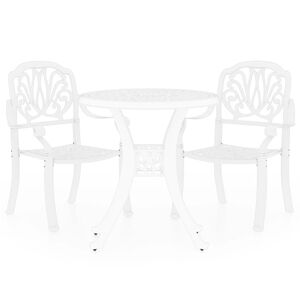 vidaXL Bistro Set | White | Cast aluminium | Medium | Bistro Set | Round