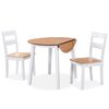 vidaXL Dining Set | White and Natural Wood | MDF Top, Solid Rubberwood Frame