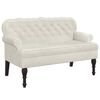 vidaXL Bench with Backrest Cream 119.5x64.5x75 cm Velvet