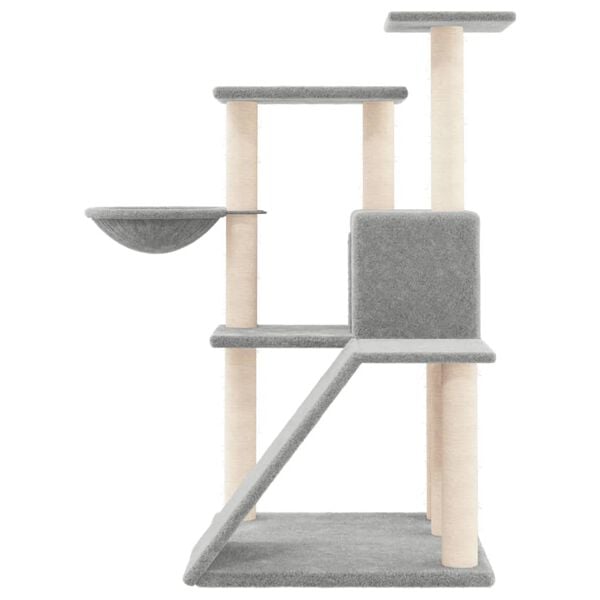 vidaXL Cat Tree with Sisal Scratching Posts Light Grey 94 cm