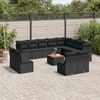 vidaXL 13 Piece Garden Sofa Set with Cushions Black Poly Rattan