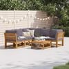 vidaXL 6 Piece Garden Lounge Set with Cushions Solid Wood Acacia