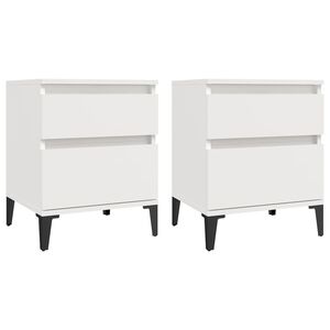 vidaXL Bedside Cabinets 2 pcs White 40x35x50 cm