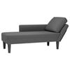 vidaXL Chaise Lounge with Pillow Dark Grey Corduroy Fabric