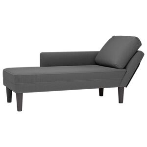 vidaXL Chaise Lounge with Pillow Dark Grey Corduroy Fabric