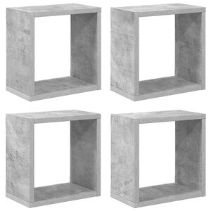 vidaXL Wall Cube Shelves 4 pcs Concrete Grey 26x15x26 cm