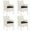 vidaXL Garden Chairs with Cushions 4 pcs Poly Rattan White