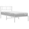 vidaXL Metal Bed Frame without Mattress with Headboard White 90x190cm