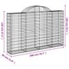 vidaXL Arched Gabion Baskets 8 pcs 200x30x120/140 cm Galvanised Iron