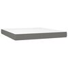 vidaXL Box Spring Bed with Mattress&LED Dark Grey 153x203 cm Queen Size Fabric