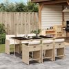 vidaXL 7 Piece Garden Dining Set with Cushions Beige Poly Rattan