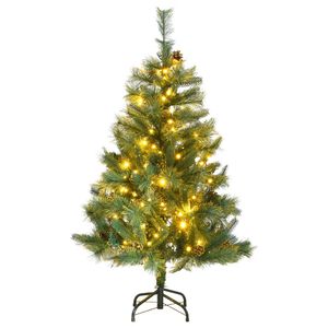 vidaXL Artificial Hinged Christmas Tree 150 LEDs 120 cm