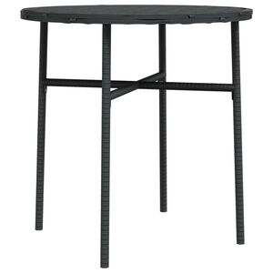 vidaXL Tea Table Black 45 cm Poly Rattan