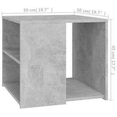 vidaXL Side Table Concrete Grey 50x50x45 cm Engineered Wood