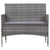 vidaXL Garden Bench 105 cm Poly Rattan Grey