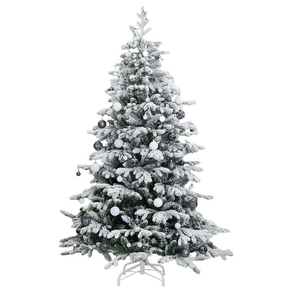 vidaXL Artificial Hinged Christmas Tree 300 LEDs & Ball Set 210 cm