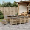 vidaXL 13 Piece Garden Dining Set with Cushions Mix Beige Poly Rattan