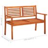 vidaXL 2-Seater Garden Bench with Cushion 120 cm Solid Eucalyptus Wood