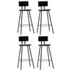 vidaXL Bar Chair | Set of 4 | Multicolour | Solid reclaimed wood and steel