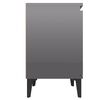 vidaXL Bed Cabinets with Metal Legs High Gloss Grey 40x30x50 cm