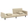 vidaXL Sofa Bed with Cushions Cream Fabric