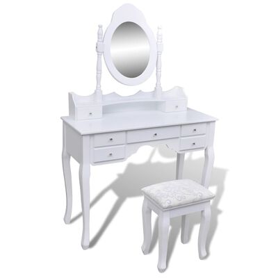 Vidaxl Dressing Table With Mirror And, White Dressing Table With Mirror And Drawers Australia