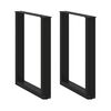 vidaXL Dining Table Legs U-Shaped 2 pcs Black 70x(72-73) cm Steel