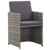 vidaXL 17 Piece Outdoor Dining Set with Cushions Poly Rattan Grey