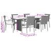 vidaXL 9 Piece Garden Dining Set with Cushions Black Poly Rattan