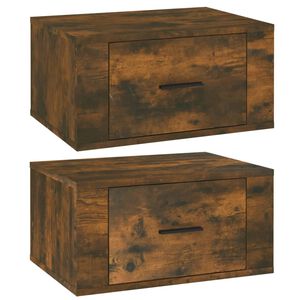 vidaXL Wall-mounted Bedside Cabinets 2 pcs Smoked Oak 50x36x25 cm