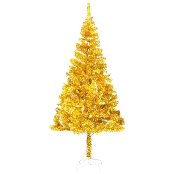 vidaXL Artificial Pre-lit Christmas Tree with Stand Gold 240 cm PET