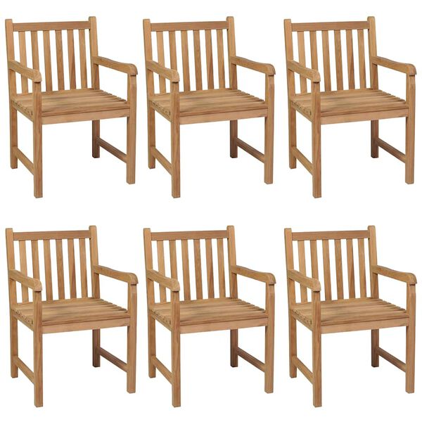 vidaXL 7 Piece Garden Dining Set 140x80 cm Solid Teak Wood