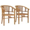 vidaXL Garden Chairs 2 pcs Solid Teak Wood